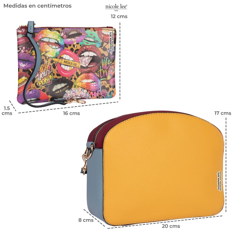 Nicole Lee Small 2 Piece Crossbody Handbag with Removable Fashion