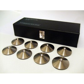 Set of 8 AudioSerenity Brushed Stainless Steel Hi-Fi Spike Shoes