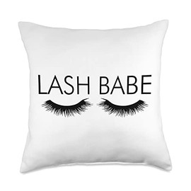 Lash Babe Lash Technician & Lash Bar Lash Lounge Babe Artist Eyelash Lash Tech Throw Pillow, 18x18, Multicolor
