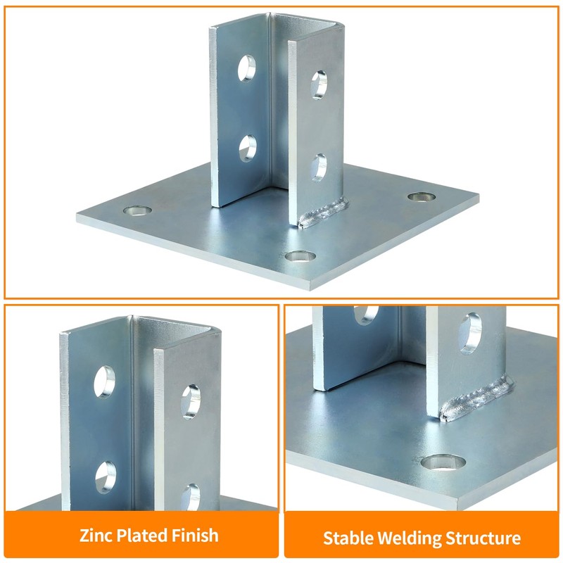 Fardtry 2 Pcs Channel Post Base, Heavy Duty Post Bracket,