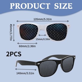 Domicubes 2 Pieces Hole Glasses for Eye Training, White Black Grid Glasses Grid Glasses Pinhole Glasses Grid Glasses Eye Training Grid Glasses Eye Trainer Hole Glasses for Relaxing the Eyes, black