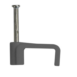 14 mm Flat Grey Cable Clips (Pack of 100)