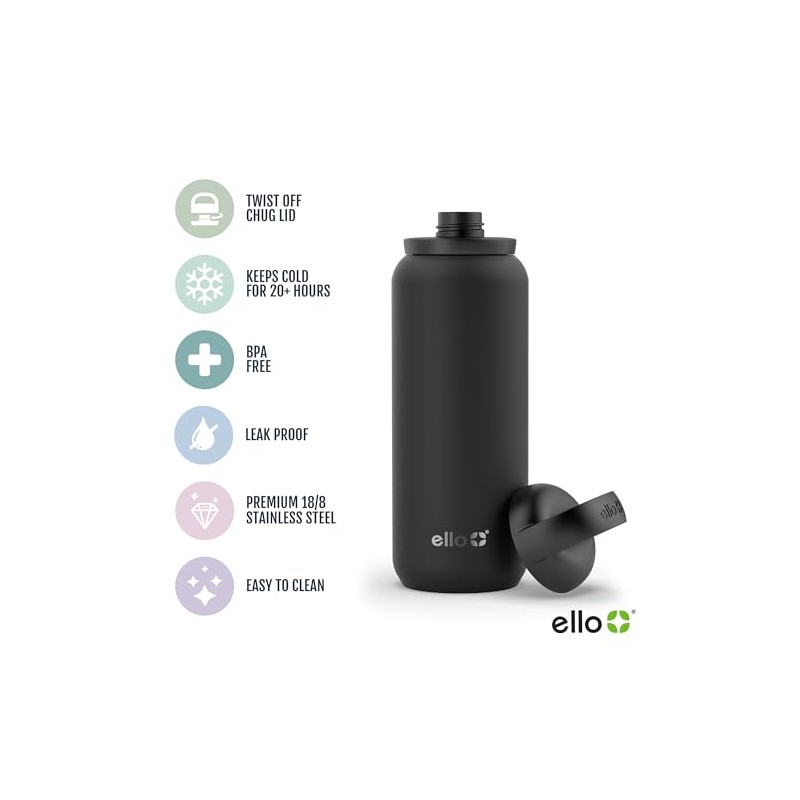 Ello Cooper Twist 32oz Stainless Steel Water Bottle with Chug