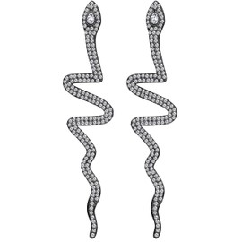 Kakonia Snake Earrings for Women Gold Silver Snake Studs Earrings Vintage CZ Minimalist Dangle Drop Snake Animal Earrings Jewellery for Women and Girls