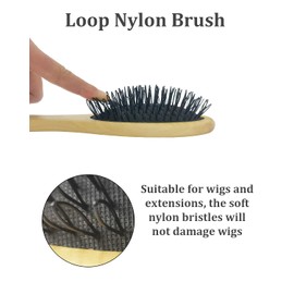 Wig Brush, Detangling Brush Wood Handle Professional Wig Brush for Synthetic Wigs, Hair Brushes for Women, Set of 2 (B-2 pack)