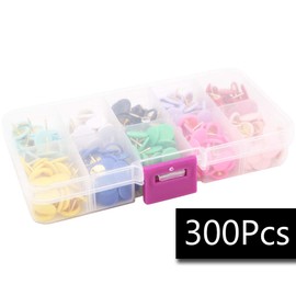 300 Pieces Colored Thumb Tacks,10 mm Round Push Pins Plastic Drawing Pins for Wall Map, Photos, Bulletin Board or Cork Boards,Office