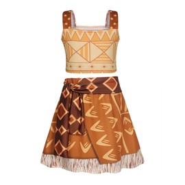 WonderBabe Princess Dress Costume for Girls Adventure Outfit Fashion for Pretend Play Dress Up Kids Birthday & Christmas Gift for Girls size 7-8