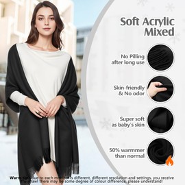 AURUZA Shawls and Wraps for Evening Dresses, Pashmina Shawls Wraps for Wedding Party, Softable Shawl Wraps Scarf for Women, Large Winter Scarves for Gift Travel Office Skiing Causal Life Blue