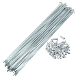 A ABSOPRO 36 Set 13G Bicycle Spokes 265mm Bike Wheel Spokes Galvanized Carbon Steel Silver Tone