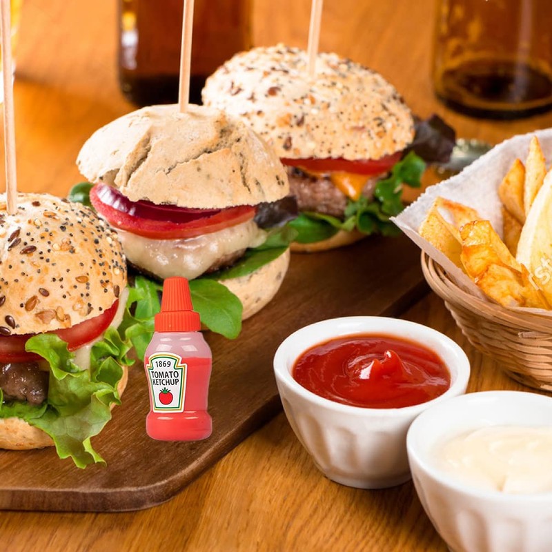 WXOIEOD 4 Pieces Mini Ketchup Bottle for Bento Box Accessories,