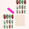 Christmas Press On Nails Medium Coffin Fake Nails With Glue,