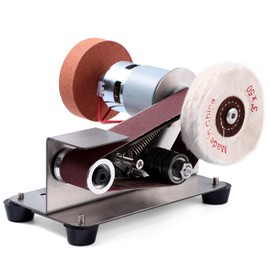 SMLCON 83PCS 3 in 1 Mini Belt Sander - 7 Adjustable Speed Vertical Electric Belt Grinder for Knife Sharpening, Woodworking & Metal Working - Compact Power Sanders for DIY Projects