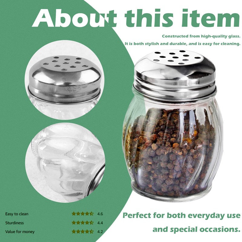 1st Choice Salt and Pepper Shakers with Stainless Tops Set