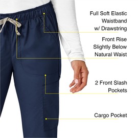 WonderWink WonderWORK Women’s Convertible Slim Leg Pant — Navy, Small