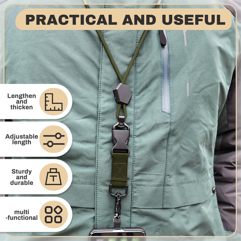 3 Packs Green Quick Release Neck Lanyard for ID Holder,