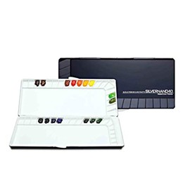 Silver Nano Palette 40Colors [ Watercolor Palette for Professional and Professional Artists Art Supplies Painting Watercolors Transparent Watercolors Transparent Watercolors Enogu Palette ]