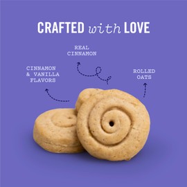 Three Dog Bakery CinnaMutt Roll Crunch Dog Treat, Crunchy Cinnamon Roll Flavored Dog Cookie (Pack of 2)