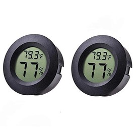 Juego de 2 Mini Termómetros para Frigorífico y Congelador,Higrómetro Electrónico,Termómetro Integrado Para Interiores y Hogares,Detector de Temperatura y Humedad,UD01 Negro