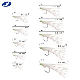 OCEAN CAT - Paquete de 10 plataformas de pesca con ganchos de cuerda, abalorio brillantes, ganchos de alto carbono para señuelos de pesca de agua dulce y agua salada, aparejos de anzuelo (piel de