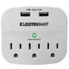 3-Outlet Surge Protector with 2 USB Ports 2.4A Wall Charger