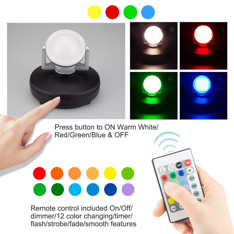 BIGMONAT Battery Operated Wireless Spotlight, Color Changing Accent Light, Rechargeable