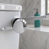 Side Mount Toilet Flush Handle, Chrome Zinc Alloy Lever, Long