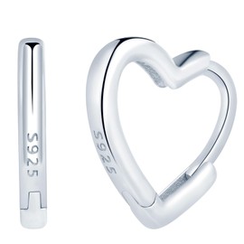 Yumilok Heart From Earrings Women's Hoop Earrings Silver 925 Women's Stud Earrings for Women Girls, Sterling Silver