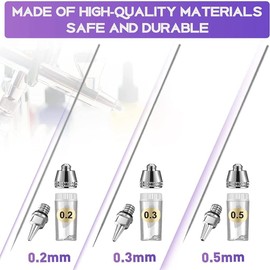 Tuperoymse Airbrush Cleaning Kit Airbrush Nozzle Cap Kit and Airbrush Needle Parts Airbrush Sprayer Accessories 0.2/0.3/0.5 mm