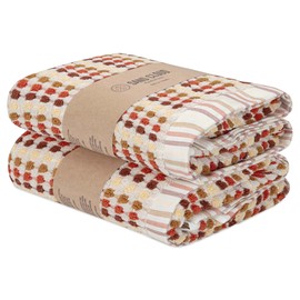 Sand Cloud Turkish Bath Towels for Bathroom, Set of 2 (Taupe Stripe Polka Dot, Extra Large) - Soft Linen Turkish Organic Cotton is Luxurious & Absorbent - Premium Shower & Bathroom Towels Dry Faster