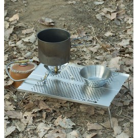 iClimb Mini Solo Folding Table Ultralight Compact for Backpacking Camping Hiking Beach Picnic (Silver - S)