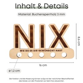 ZUKLA® Small Packaging for Money Gifts – Nix Gift – Money Gift Packaging Wood – An Original Idea to Give Money – Gift Voucher