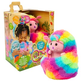 Giochi Preziosi Curlimals Coco The Caterpillar Interactive Plush Toy with Over 60 Sounds, Colourful Lights and Changing Function, Ideal Plush Toy for Sleeping, Plush Toy
