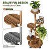 Uneedem 5 Tier Plant Stand Indoor with Wheels, Wood Tall