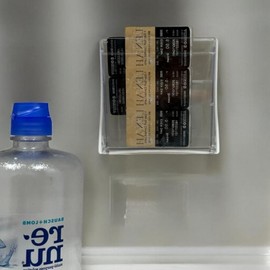 No-Drill Floating Cotton Swab Case Wall-Mounted Organizer for Bathroom & Vanity Floating 15ea