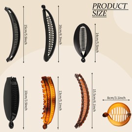 20 Pieces Banana Hair Clips Set Vintage Clincher Combs Classic Large Double Comb Banana Clips Fishtail Hair Clips Ponytail Banana Holder Clips Rounded Edges Hair Clips for Women Girls