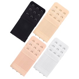 JELIEE 4 PCS Women's Bra Extenders 3 Hooks Stretchy Bra Extension Strap 3 Rows Elastic Bra Band Hook Bra Strap Extender Bra Extenders 3 Hooks Plus Size