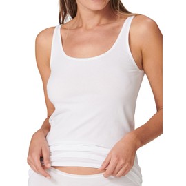 Women's Vest Top Pack of 2 Organic Cotton - 95/5, White, 44