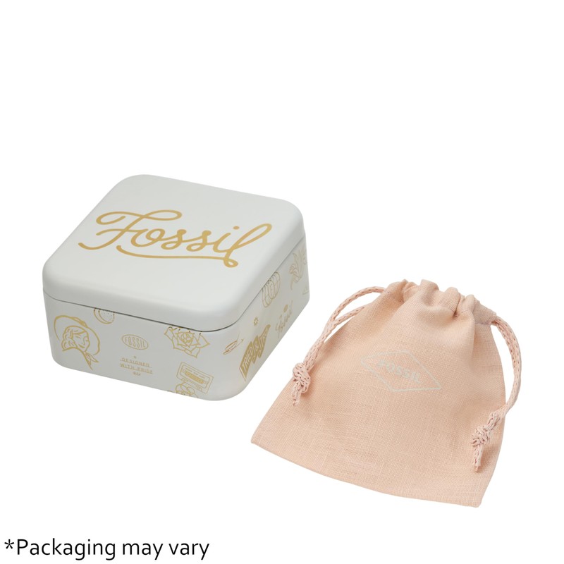 Fossil Disc Silver Stud Earrings