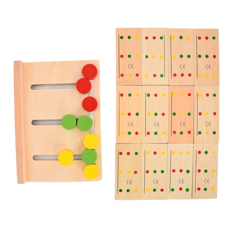 Wooden Slide Puzzle Children Funny Color Sorting Matching Logic Game