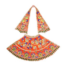 Aditri Creation Decorative Laxmi Durga Devi MATA Dress poshak vastra Cloth lehanga Chunari Puja Item for Idol Statues for Indian Traditional Navratri Festival Decoration(Size :- 5")(Red)