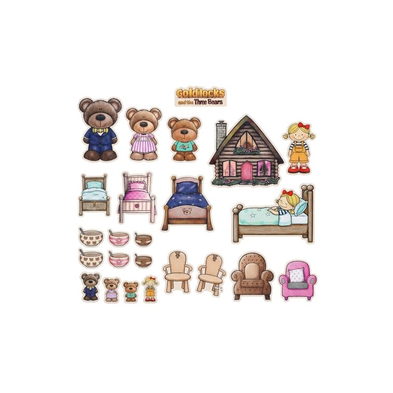 Peryiter 24 Pack Goldilocks and The Three Bears Felt Board