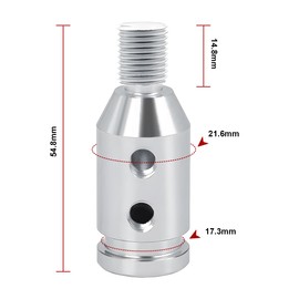 JNNJ Gear Knob Adapter, Universal Car Gear Knob Adapter for Manual Transmission M12 x 1.25, Aluminium Alloy Gear Knob Adapter for Gear Lever Without Thread (Silver)