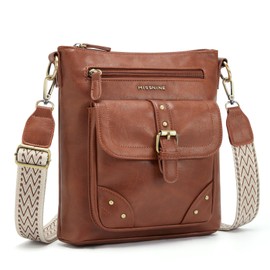 Missnine Crossbody Bags for Women Multi Pocket Purses Soft Leather Medium Shoulder Handbags with Adjustable Strap