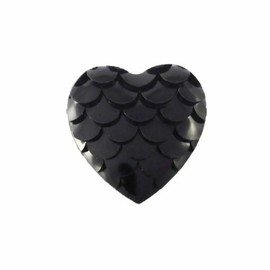 Unbranded 10 pcs Mermaid Fish Scales Resin Carved Heart Cabochons Black – 12mm