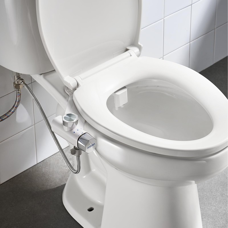 ANNWA Non-Electric Bidet Attachment for Toilet Seat, Daul Clean Nozzles