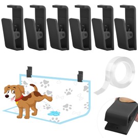 6 Pcs Potty Training Dog Pee Pad Holder for Leg-Lifting Marking Dogs Indoor Training Pad Holder for Small & Large Size Wee Wee Pad with Nano Gel Strip, Black