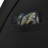 SHLAX&WING Paisley Black Golden Pocket Square Men's Necktie Silk MH10