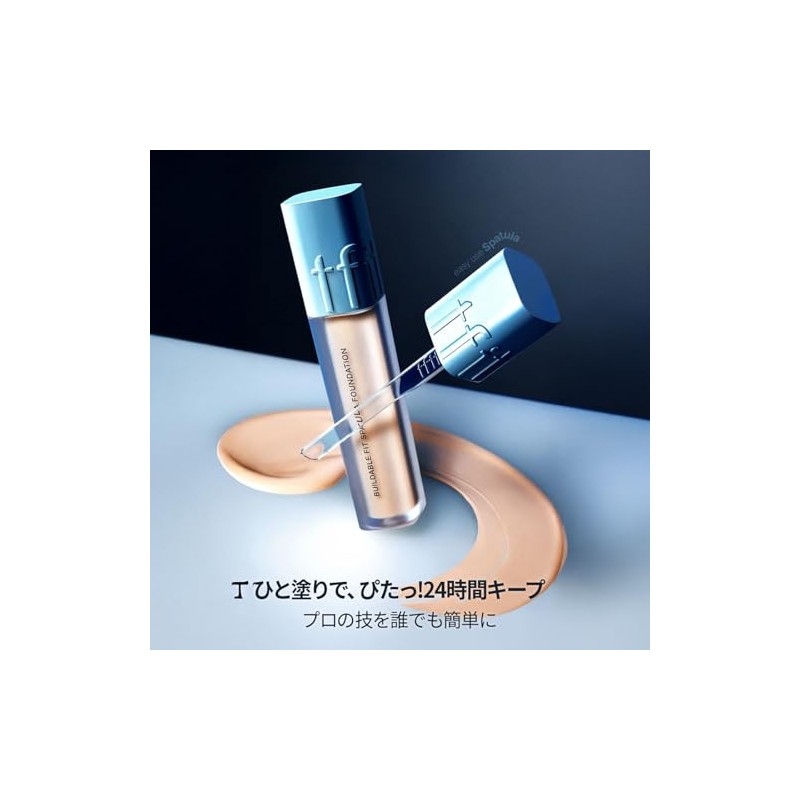 TFIT Buildable Fit Spatula Foundation, Espátula Incorportada, Cobertura Modulable, Larga