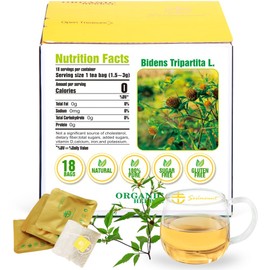 Soilmount Bidens Tripartita Tea, Trifid Bur-marigold Tea, (Bidens Tripartita L./Trifid Bur-marigold/Gui Zhen Cao/鬼针草/귀신침 초) Non-GMO, Caffeine-Free, 18 Bleach-Free Tea Bags