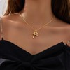Partm Double Cross Necklace for Women Dainty Cross Pendant Choker